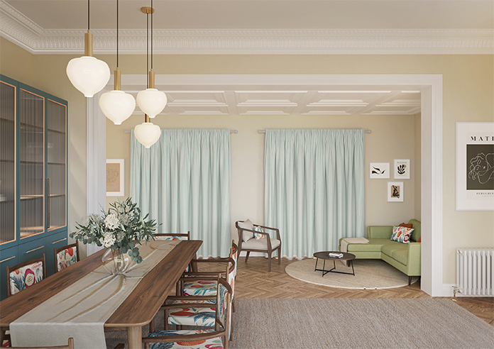 Vintage Stripe, Aqua - Made to Measure Curtains - Image 15